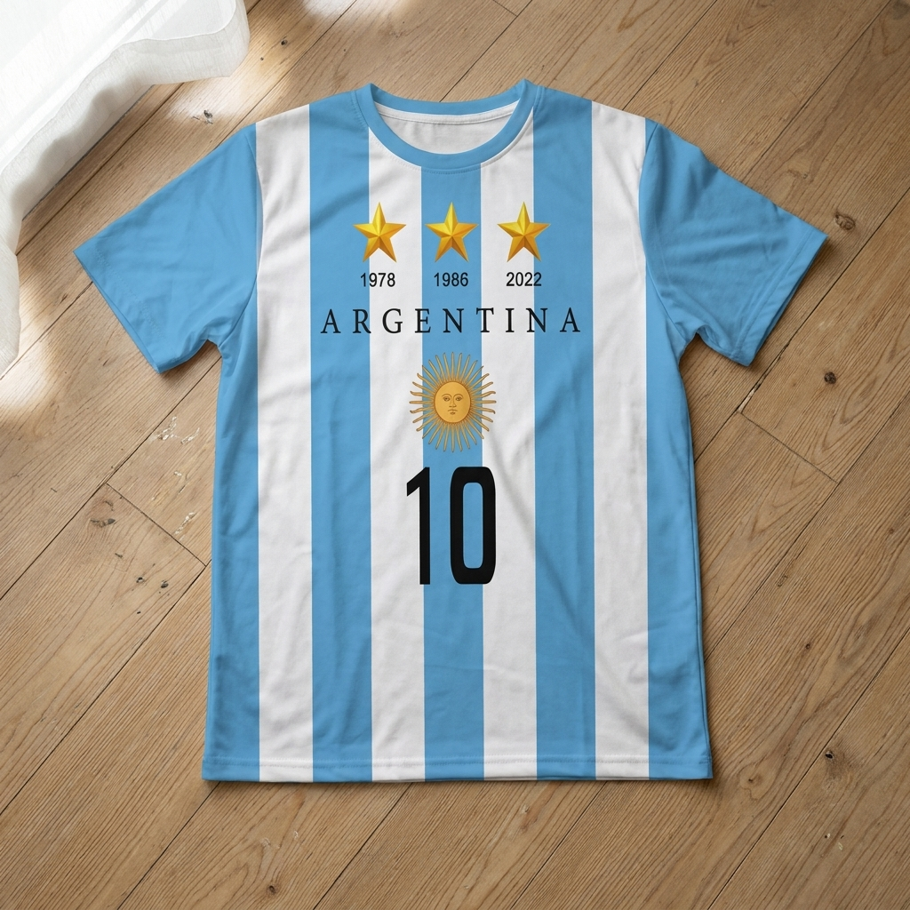 Argentina 2026 fan jersey flat lay front