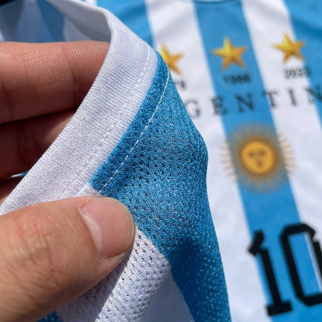 Argentina jersey fabric close-up quality